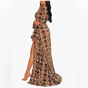 NWT Hot Miami Styles Snake Print Duster/Swim Cover-Up Womens Sz S Animal Print‎